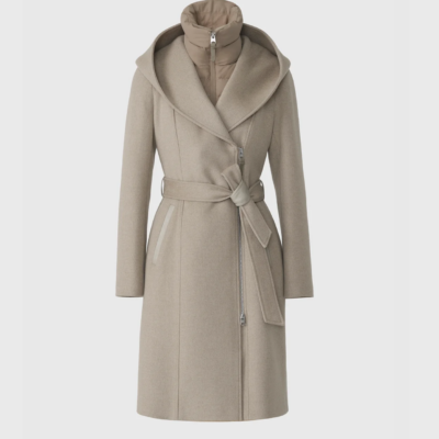 Manteau taupe 2-en-1 en laine "SHIA-SLB" MACKAGE